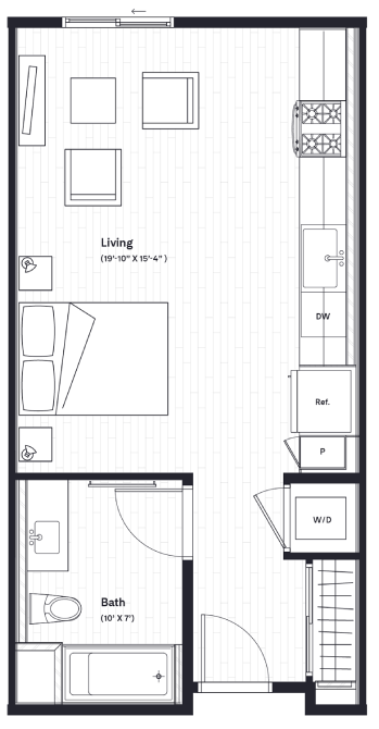a floor plan of a small modern apartment